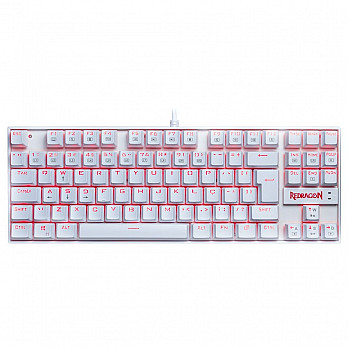 Teclado Mecânico Gamer Redragon Kumara Branco Switch Outemu Azul LED Vermelho ABNT2 - K552W-2 (Blue)