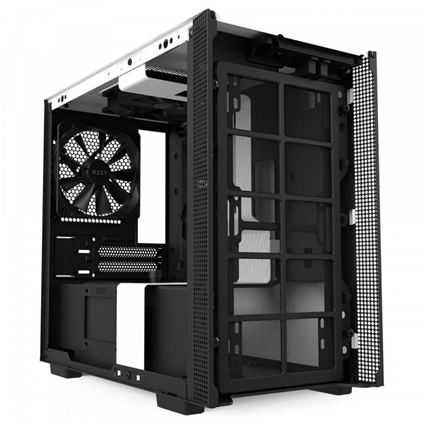 Gabinete Gamer NZXT H210, Mini Tower, com FAN, Lateral em Vidro, Branco/Preto - CA-H210B-W1