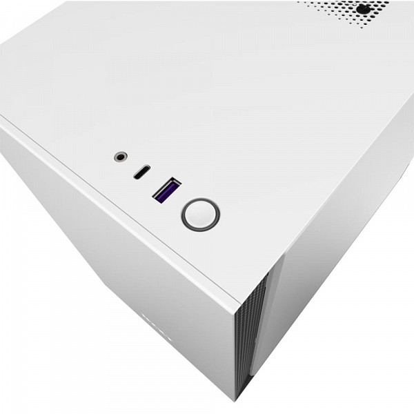 Gabinete Gamer NZXT H210, Mini Tower, com FAN, Lateral em Vidro, Branco/Preto - CA-H210B-W1