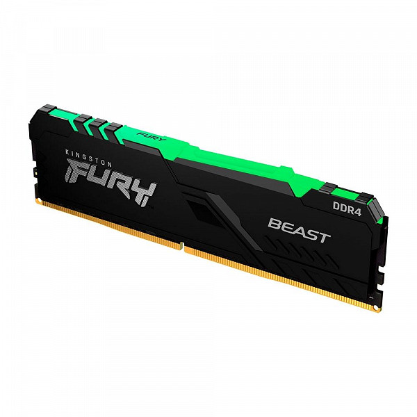 Memória Kingston Fury Beast, RGB, 8GB, 3200MHz, DDR4, CL16, Preto - KF432C16BBA/8