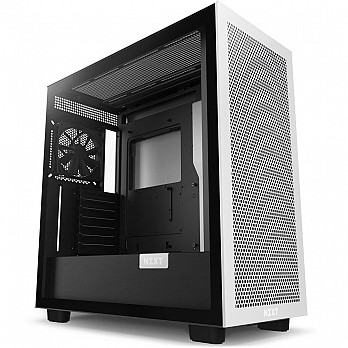 Gabinete NZXT H7 Flow, Mid Tower, ATX, Lateral em Vidro Temperado, 2x Fans, Preto e Branco - CM-H71FG-01