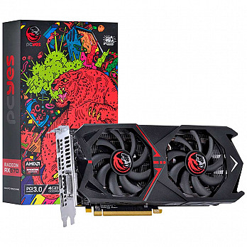 Placa de Vídeo PCyes AMD Radeon RX 570 4GB GDDR5 256 Bits Dual-Fan Graffiti Series - PJ570RX256GD5