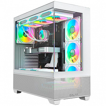 Gabinete Gamer Galax Saturno Cubo Branco Vidro Temperado Mid Tower - GLX-SATURNO-2064