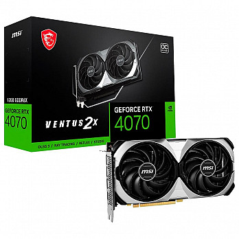 Placa de Vídeo RTX 4070 VENTUS 2X MSI NVIDIA GeForce, 12 GB OC GDDR6X, DLSS 3, Ray Tracing 912-V513-063