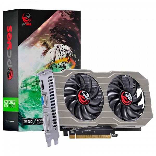 Placa de Vídeo 2GB GDDR5 PCYes Geforce GTX 750TI G5 128 Bits Directx 11 Dual Fan - PA75012802G5