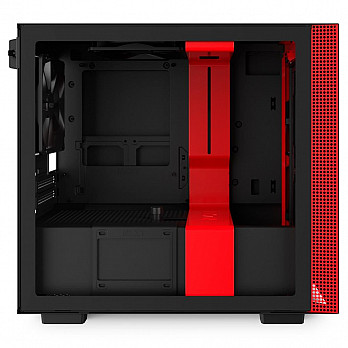 Gabinete Gamer NZXT H210, Mini Tower, com FAN, Lateral em Vidro, Preto/Vermelho - CA-H210B-BR