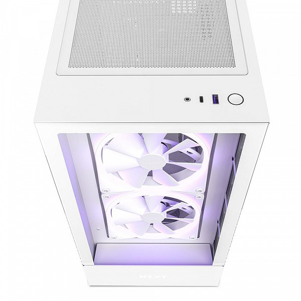 Gabinete NZXT H5 Elite Edition, Mid Tower, RGB, ATX, Lateral e Frontal em Vidro Temperado, 3x Cooler Fan, Branco - CC-H51EW-01