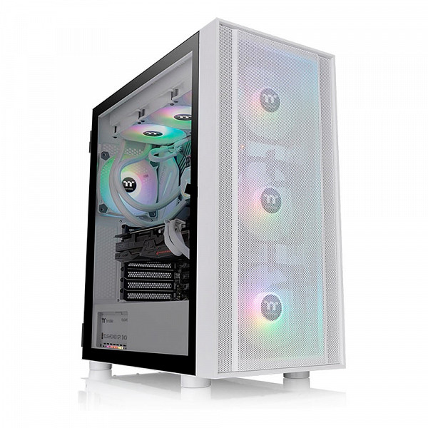 Gabinete Gamer Thermaltake H570 TG Snow ARGB, Mid Tower, Vidro Temperado, White, E-ATX, Sem Fonte, Com 4 Fans, CA-1T9-00M6WN-00