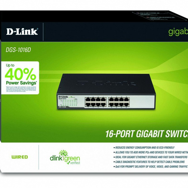 Switch Rack 16 Portas D-Link 10-100-1000Mpbs DGS-1016D