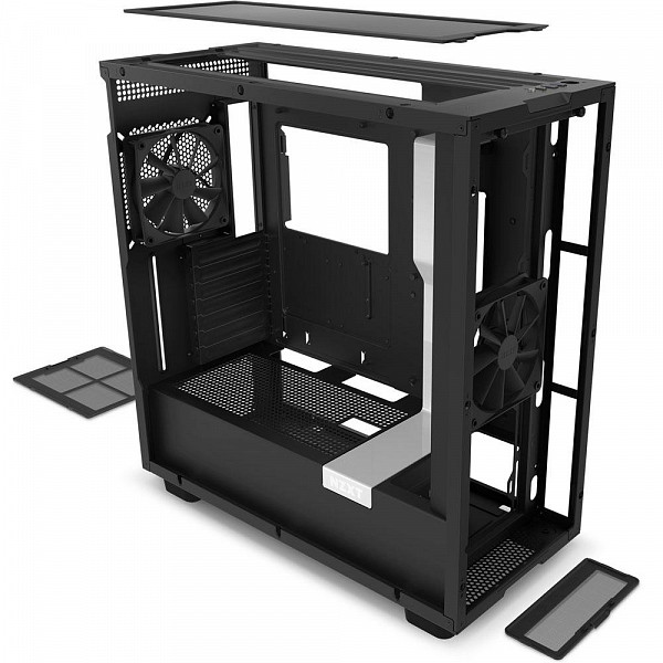 Gabinete NZXT H7, Mid Tower, ATX, Lateral em Vidro Temperado, 2x Fans, Preto e Branco - CM-H71BG-01